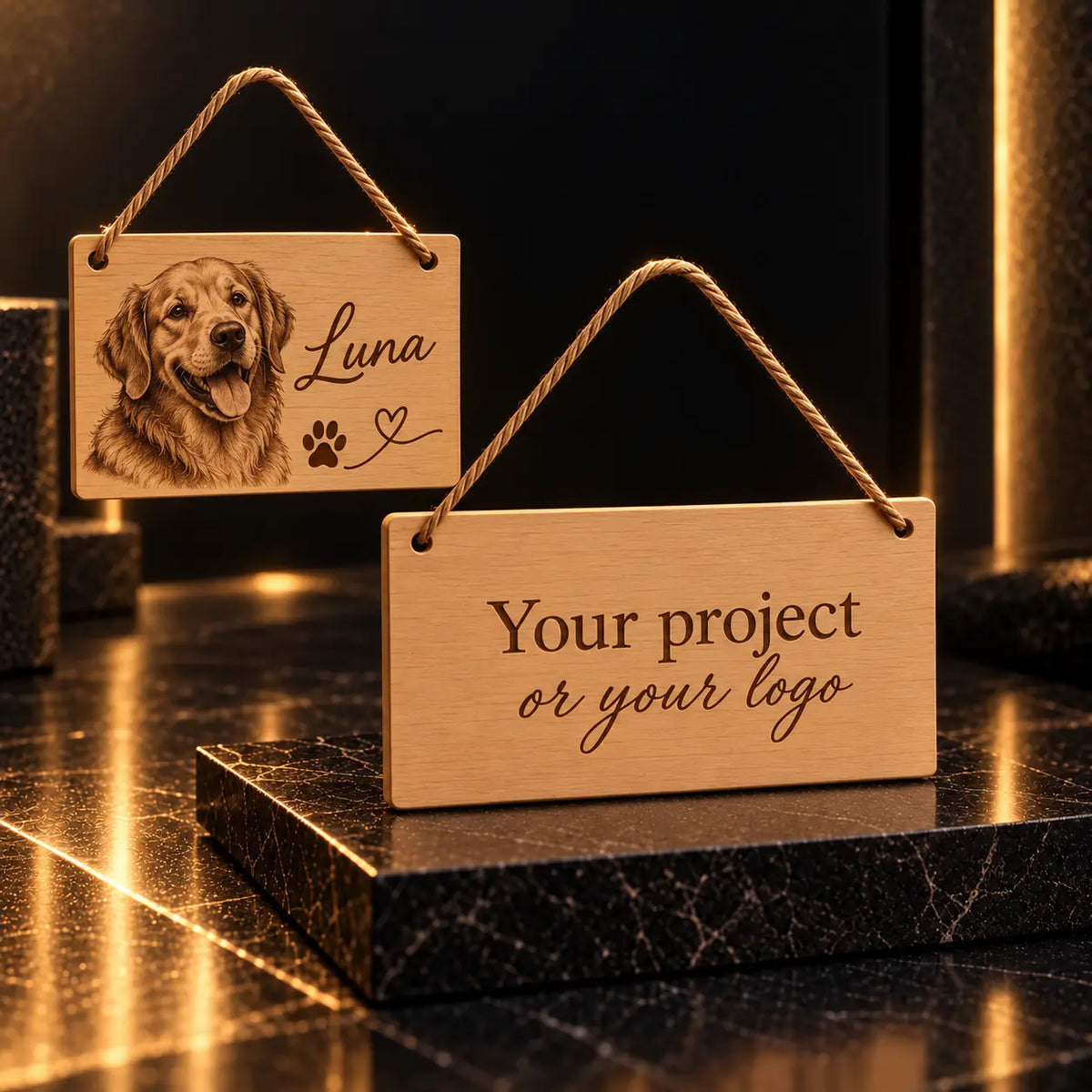 Personalised Wooden Hanging Sign