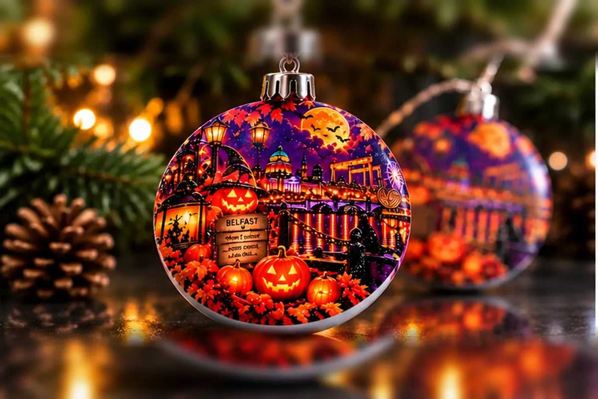 Custom UV Printed Halloween Ornament on Plastic