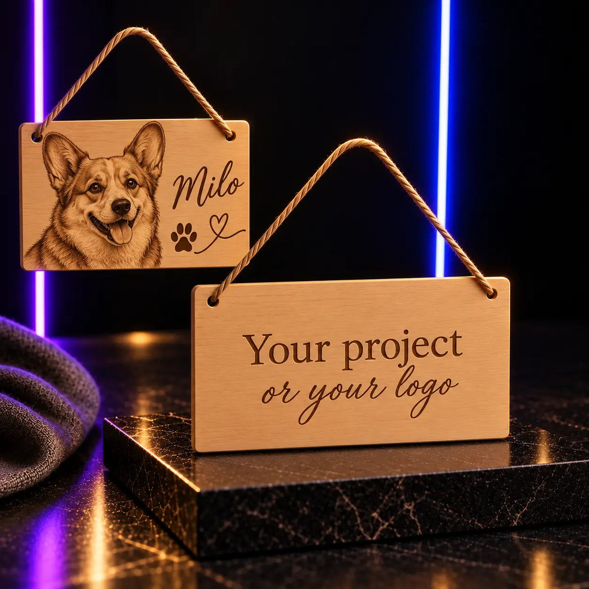 Personalised Wooden Hanging Sign